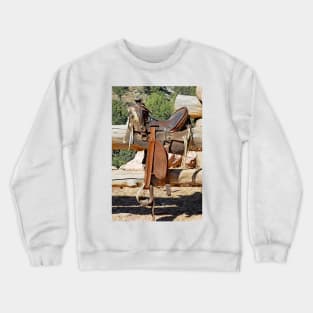 Saddle on Ranch Fence Crewneck Sweatshirt